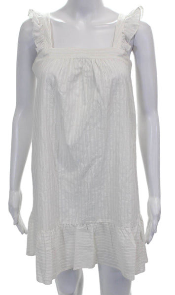 Madewell Womens Sundress White Striped Square Neck Sleeveless Short Size XS