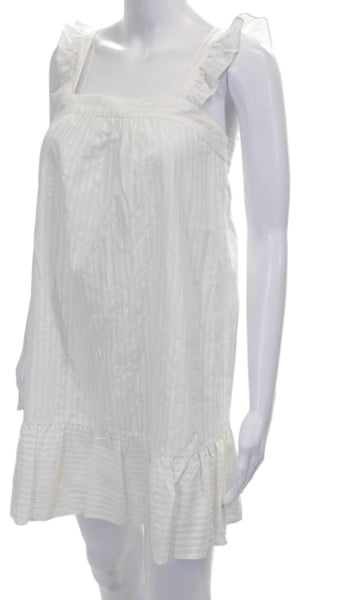 Madewell Womens Sundress White Striped Square Neck Sleeveless Short Size XS