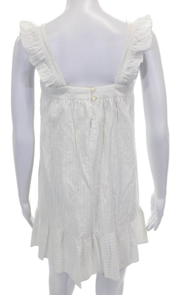 Madewell Womens Sundress White Striped Square Neck Sleeveless Short Size XS