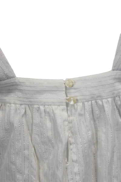 Madewell Womens Sundress White Striped Square Neck Sleeveless Short Size XS