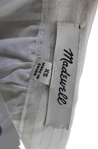 Madewell Womens Sundress White Striped Square Neck Sleeveless Short Size XS