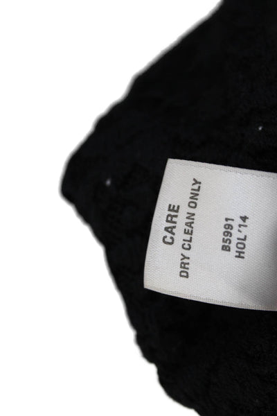 Madewell et Sezane Womens Shift Blouse Black Short Sleeve Round Neck Size XS