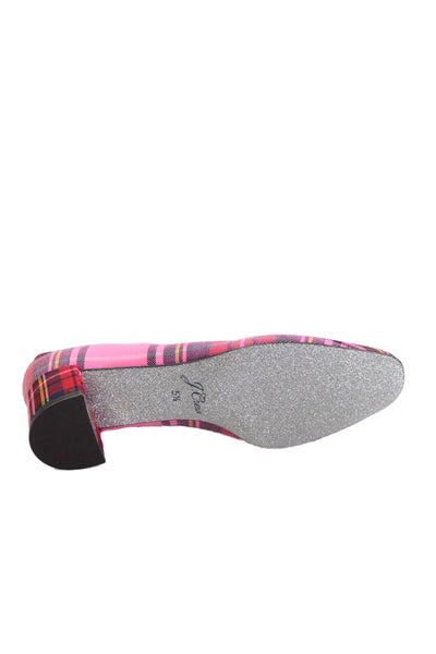 J Crew Womens Plaid Square Toe Pumps Heels Multicolor Size 5.5