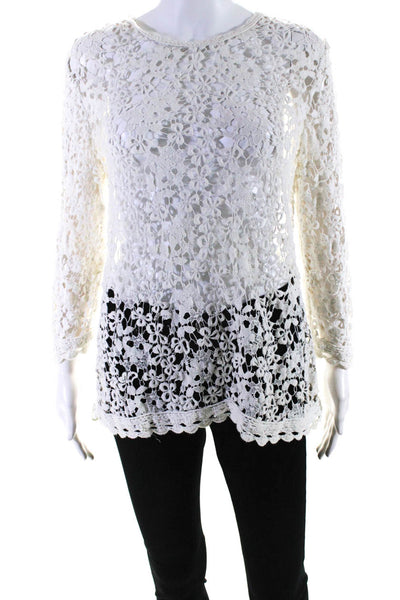 Isabel Marant Etoile Women's Open Knit Sweater White Size 42