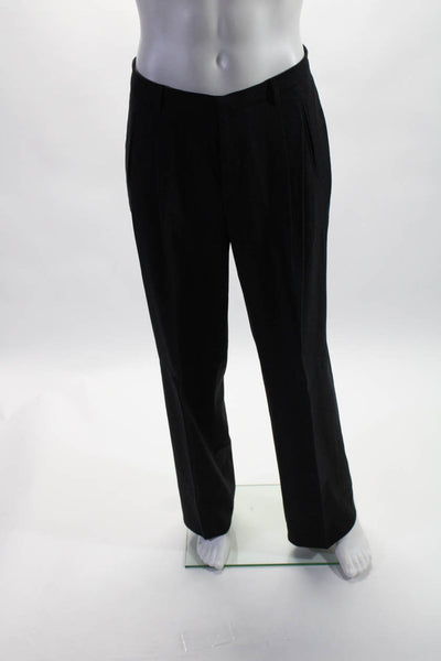 Tse Womens Straight Leg Pleated Front Dress Pants Trousers Black Size 12