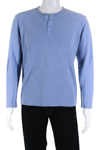 Frame Men's Long Sleeve Slim Fit Henley T-Shirt Blue Size L