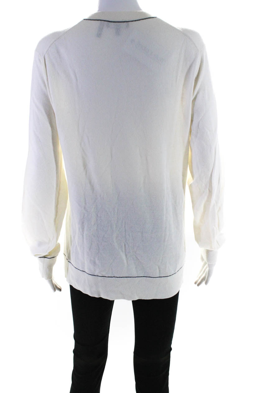 Tage en risiko I virkeligheden Tradition Theory Women's Crew Neck Tight Knit Long Sleeve Sweater White Size S - Shop  Linda's Stuff