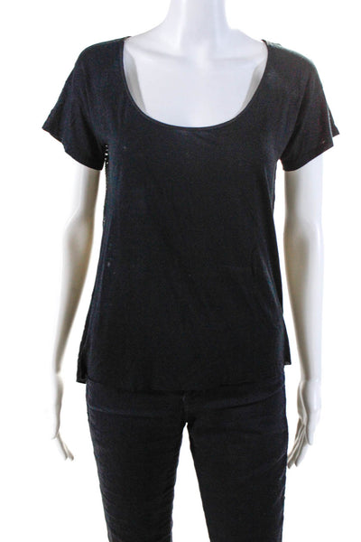 Townsen Womens Jersey Mesh Back Short Sleeve Tee T-Shirt Black Size S