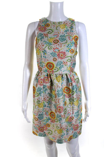Cynthia Steffe Women's Sleeveless Floral Knee Length Dress Multicolor Size 2