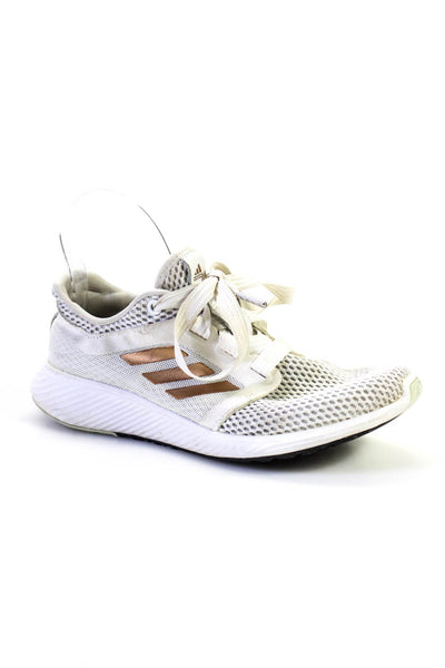 Adidas Womens Lace Up Knit Bounce Low Top Running Sneakers White Size 7.5