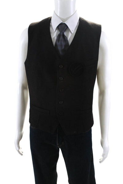 William Rast Mens Vest Brown Wool Size Extra Large