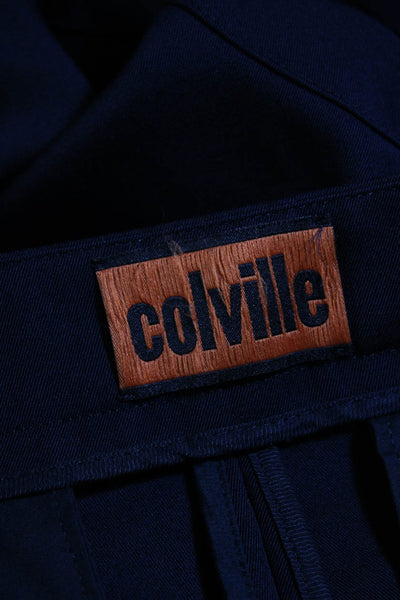 Colville Womens Zipper Fly High Rise Straight Leg Trouser Pants Navy Blue Size 4
