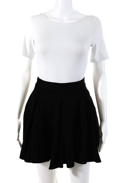 Torn by Ronny Kobo Womens Pleated Mini Ponte Skater Skirt Black Size Extra Small