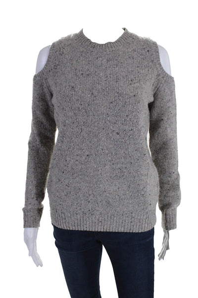 Rebecca Minkoff Women's Cold Shoulder Wool Sweater Gray Size XS