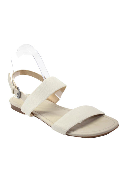 Splendid Womens Adjustable Ankle Strap Style Sandal Flats Shoes White Size 9