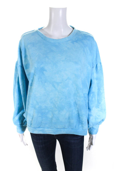 Fate. Womens Tie Dye Print Sweatshirt Blue Cotton Size Medium