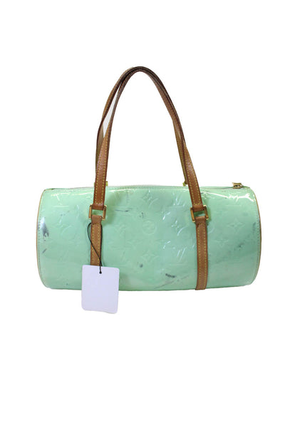 Louis Vuitton Womens 2004 Noisette Monogram Vernis Bedford Handbag Mint Green