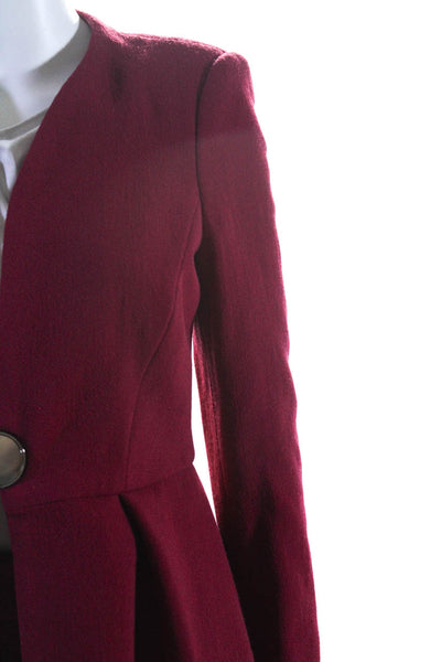 Armani Collezioni Womens Single Button Vintage Skirt Suit Magenta Wool Size 4