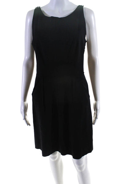Milly Womens Sleeveless Seamed Detail Shift Dress Black Size 10