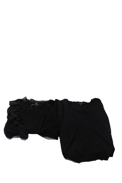 Cos Lauren Ralph Lauren Womens Dress Ruffled Blouse Black Size Small 1X Lot 2