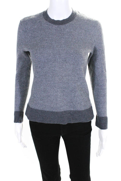 Theory Womens Riland Cashwool Crew Neck Sweater Gray Size Medium