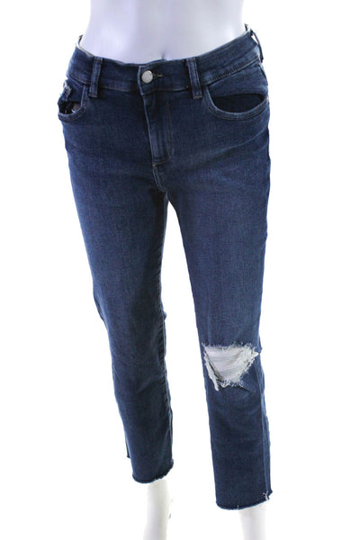 DL1961 Womens Distressed Cropped Skinny Leg Jeans Blue Size 26