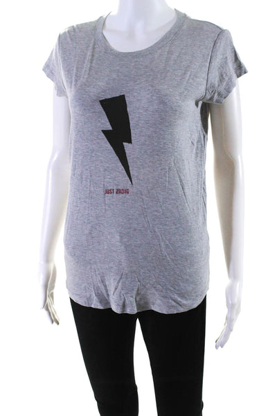 Zadig & Voltaire Womens Skinny Flashlight Just Zadig Graphic T Shirt Gray Size M