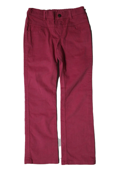 Ikks Childrens Girls Chino Flare Pants Pink Cotton Size 10