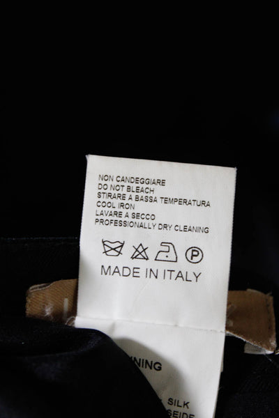 Luca Luca Womens Back Zip Knee Length A Line Skirt Black Cotton Size Italian 40
