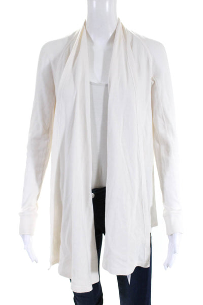 UGG Australia Womens Open Front Ribbed Cardigan Sweater White Cotton Size XS