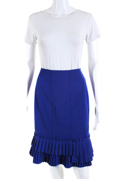 Nanette Lepore Women's Pleat Mid-Length Skirt Blue Size 10