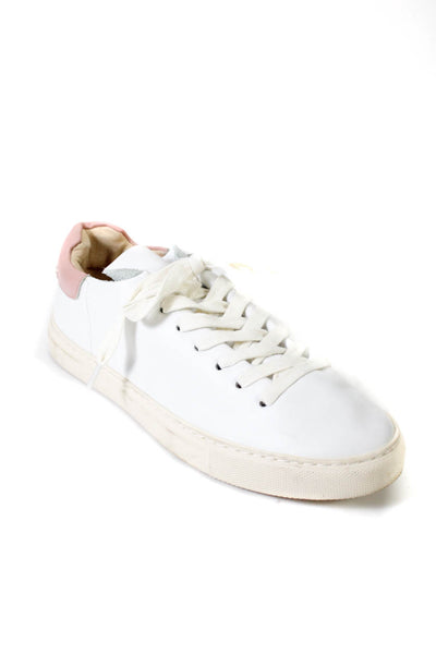 Splendid Women's Lace Up Leather Low Top Sneakers White Size 6