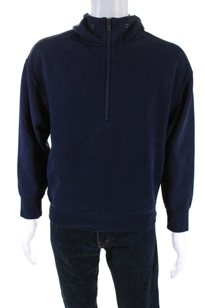 J Mens Hoodie Navy Blue Cotton Blend Size Extra Large