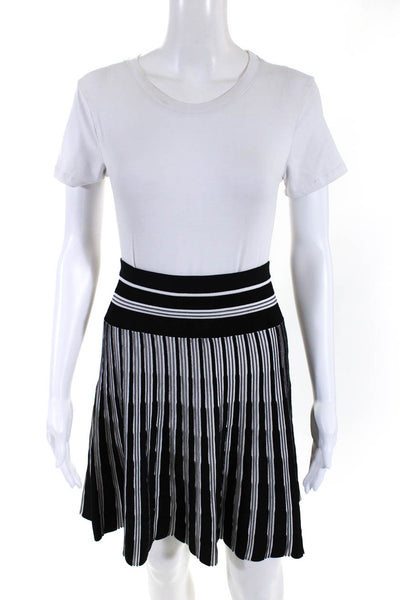 Ohne Titel Women's Striped Mini Skirt Black White Size M