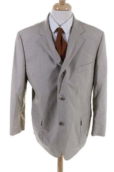 Brooks Brothers Mens Wool Two Button Blazer Beige Size 45R 40W