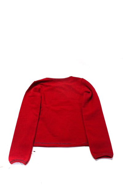 D&G Dolce & Gabbana Childrens Girls Logo Print Long Sleeve Tee Shirt Red Size 6