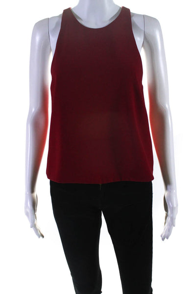 IRO Womens Halter Neckline Open Back Tank Top Blouse Shirt Red Size 16
