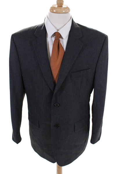 DKNY Men's Wool Two Button Blazer Blazer Gray Size 42