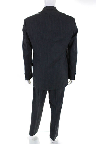 Stafford Men's Wool Striped Two Piece Suit Gray Size 38