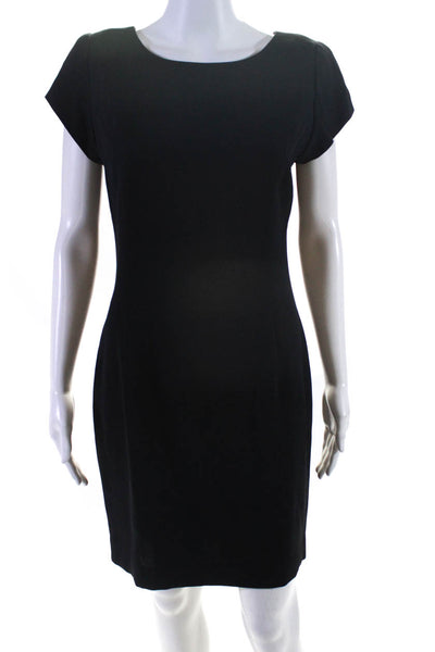 Ann Taylor Womens Short Sleeve Sheath Dress Black Size 8