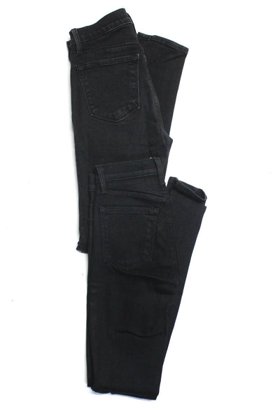 J Brand Women's Low Rise Skinny Jeans Black Size 24 25 Lot 2