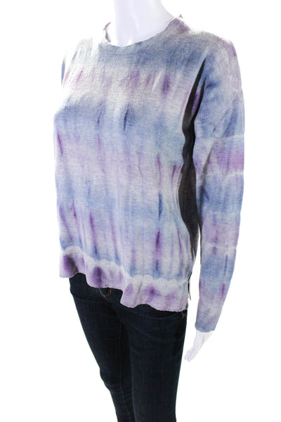 Sundry Women's Long Sleeve Crew Neck Tie-Dye Sweater Purple Blue Size 1
