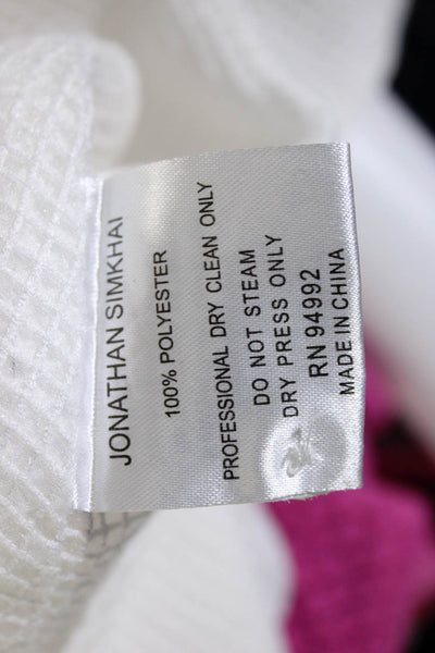 Jonathan Simkhai Women's Sleeveless Collared Mesh Button Down Shirt White Size S