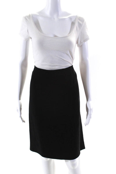 Donna Karan Signature Womens Black Wool Zip Back Pencil Dress Size 12