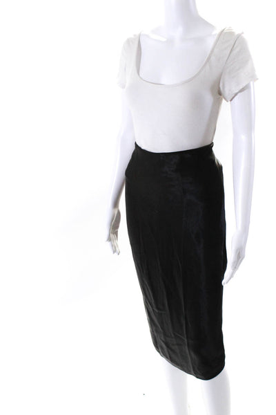 Vince. Women's Midi Slip Skirt Black Size XL