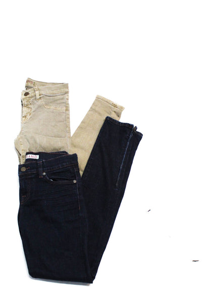 J Brand Womens Skinny Leg Jeans Blue Brown Size 25 Lot 2