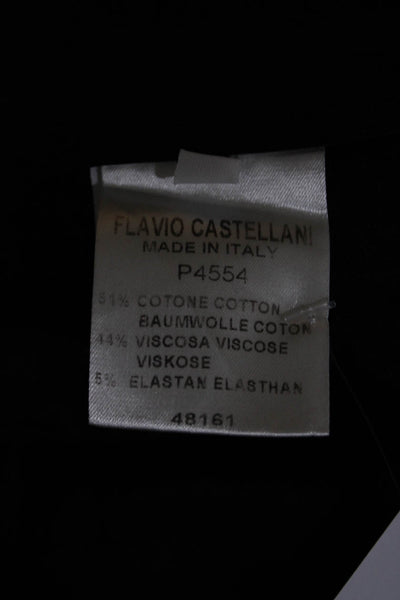 Flavio Castellani Womens Zipper Fly High Rise Pleated Trouser Pants Black IT 40