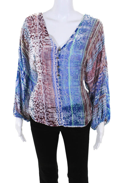 Twelfth Street by Cynthia Vincent Women's Abstract Blouse Multicolor Size P