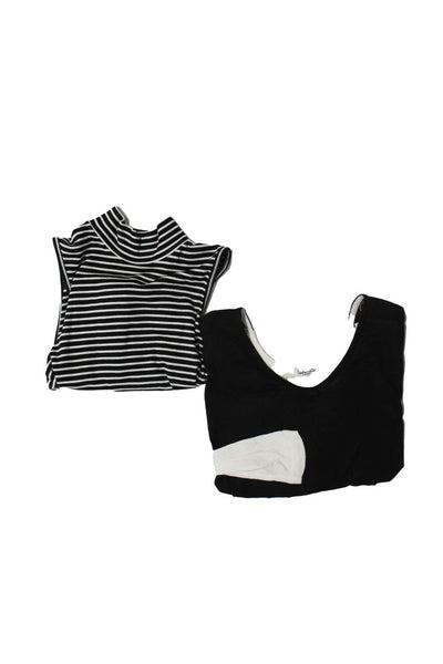 ATM Splendid Women's Sleeveless Striped Knit Top White Black Size M XS Lot 2