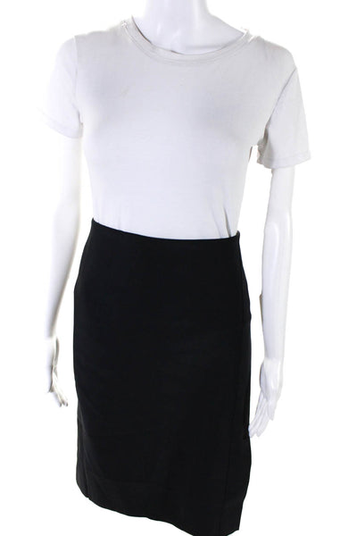 Ecru Womens Front Slit Pencil Skirt Black Size Large